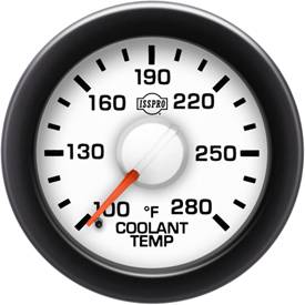 Isspro - Isspro EV2 Series White Face/Red Pointer/Green Lighting, Coolant Temp Gauge (100-280*)