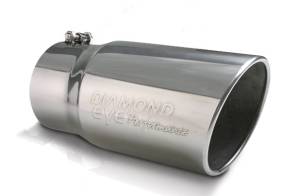Diamond Eye Performance - Diamond Eye Performance Exhaust Tip,  4" Inlet - 5" Outlet - 12" Long, Logo Embossed, Stainless Steel
