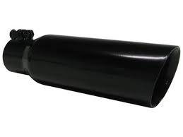 Different Trends - Different Trends Exhaust Tip, 4" - 6" x 18" Angle, Gloss Black, Single Wall Rolled Edge