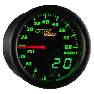 MaxTow Gauges - MaxTow Double Vision Boost Pressure Gauge, 60psi