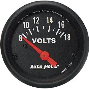 Autometer - Auto Meter Z-Series, Voltmeter 8-18 volts (Short Sweep Electric)
