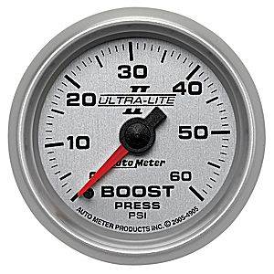 Autometer - Auto Meter Ultra Lite II Series, Boost Pressure 0-60psi (Mechanical)