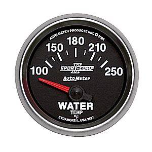 Autometer - Auto Meter Sport-Comp II Series, Water Temperature 100*-250*F (Short Sweep Electric)