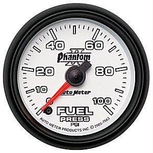 Autometer - Auto Meter Phantom II Series, Fuel Pressure 0-100psi (Full Sweep Electric)