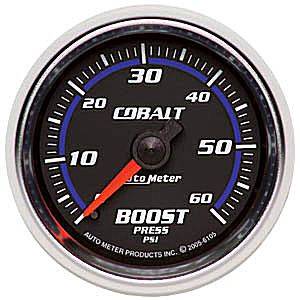 Autometer - Auto Meter Cobalt Series, Boost Pressure 0-60psi (Mechanical)