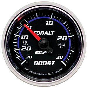 Autometer - Auto Meter Cobalt Series, Boost/Vacuum Pressure 30"HG/30psi (Mechanical)