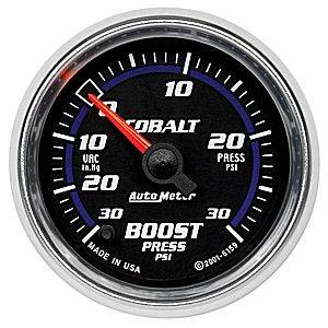 Autometer - Auto Meter Cobalt Series, Boost/Vacuum Pressure 30"HG/30psi (Full Sweep Electric)