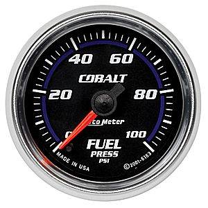 Autometer - Auto Meter Cobalt Series, Fuel Pressure 0-100psi (Full Sweep Electric)