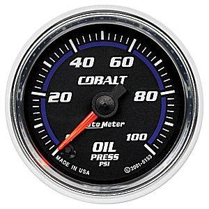 Autometer - Auto Meter Cobalt Series, Oil Pressure 0-100psi (Full Sweep Electric)