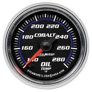 Autometer - Auto Meter Cobalt Series, Oil Temperature 140*-280*F (Full Sweep Electric)