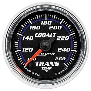 Autometer - Auto Meter Cobalt Series, Transmission Temperature 100*-260*F (Full Sweep Electric) 