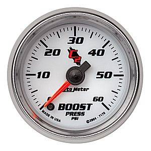 Autometer - Auto Meter C2 Series, Boost Pressure 0-60psi (Full Sweep Electric)