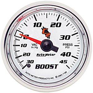 Autometer - Auto Meter C2 Series, Boost/Vacuum 30"HG/45psi (Mechanical)