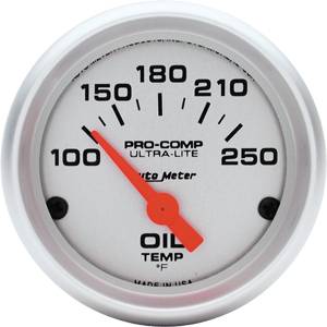 Autometer - Auto Meter Ultra Lite Series, Oil Temperature 100*-250*F (Short Sweep Electric)