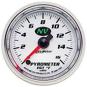 Autometer - Auto Meter NV Series, Pyrometer Kit 0*-1600*F (Full Sweep Electric)