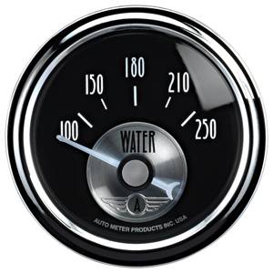 Autometer - Auto Meter Prestige Series, Black Diamond, Water Temperature 100-250 deg. F (Short Sweep Electric)