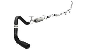 Magnaflow - MagnaFlow 4" Turbo Back, Black Series Exhaust, Ford (2005-07) 6.0L Diesel, Side Rear Exit, Stainless, 4" Downpipe 