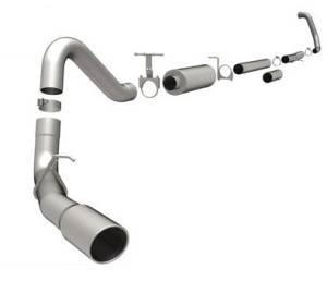 Magnaflow - MagnaFlow 4" Turbo Back, XL Series Exhaust, Ford (2003-07) 6.0L Diesel, Side Rear Exit, Stainless, 3.5" Tuner Downpipe, Dually