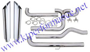 MBRP - MBRP Dual Smoke Stack Kit, Ford (1999-03) F-250/F-350/F-450/F-550, 7.3L Powerstroke, Turbo Back, T409 Stainless (incl. B1610 stacks)