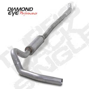Exhaust - 4" Turbo/Down-Pipe Back Single Exit Exhaust - Diamond Eye Performance - Diamond Eye 4" Down Pipe Back Exhaust, Chevy/GMC (2001-07) 2500-3500HD 6.6L Duramax, Single, Aluminized "Off Road" (Quiet Tone)