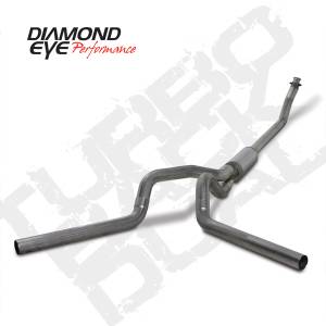 Exhaust - 4" Turbo/Down-Pipe Back Dual Exit Exhaust - Diamond Eye Performance - Diamond Eye 4" Turbo Back Exhaust, Dodge (1994-02) 2500/3500, 5.9L Cummins, Dual, T409 Stainless