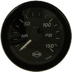 Isspro - Isspro EV Series Black Face/Red Pointer, Air Pressure Gauge "150psi", Dual Needle 