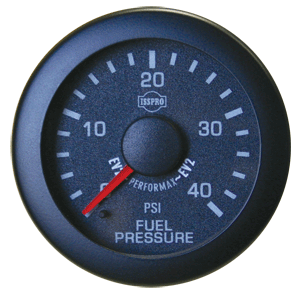 Isspro - Isspro EV2 Series Black Face/Red Pointer, Fuel Pressure Gauge Kit (0-40psi)