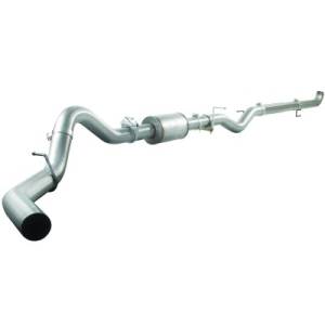 Exhaust - 4" Turbo/Down-Pipe Back Single Exit Exhaust - aFe - aFe Atlas 4" Turbo Back Exhaust, Dodge (2010-12) 6.7L, Aluminized, No Muffler
