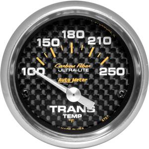 Autometer - Auto Meter Carbon Fiber Series, Transmission Temperature 100 -250 deg. F (Short Sweep Electric) 