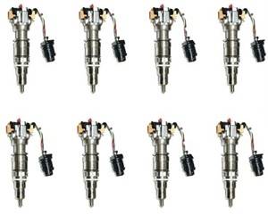 Warren Diesel Fuel Injectors, Ford (2003-10) 6.0L Power Stroke, set of 8 175cc (30% over nozzle)