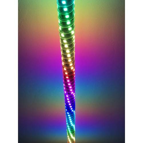 4' LED Whip Twisted Silver Pair
