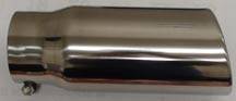 Different Trends - Different Trends Exhaust Tip, 4" - 5" x 12" Angle, T-304 Stainless, Single Wall Rolled Edge
