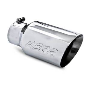 MBRP - MBRP Exhaust Tip 4" inlet, 6" outlet, angle cut 12" long, T-304 Stainless  Dual Wall