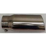 Different Trends - Different Trends Exhaust Tip, 5" - 6" x 15" Angle, Stainless, Single Wall Rolled Edge