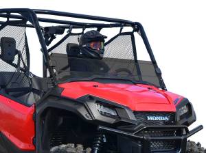 SuperATV - SuperATV Scratch Resistant Half Windshield for Honda (2016-24) Pioneer 1000 (Standard Polycarbonate - Dark Tint)