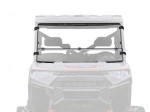 SuperATV - SuperATV Scratch Resistant Flip Down Windshield for Polaris (2015-24) Ranger XP 1000 (Standard Polycarbonate - Clear)