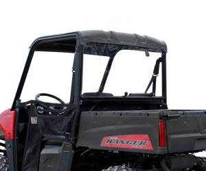 SuperATV - SuperATV Rear Windshield for Polaris (2015-24) Ranger Midsize (Standard Polycarbonate - Clear)