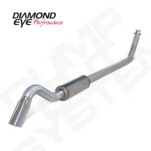 Diamond Eye Performance - Diamond Eye 4" Turbo Back Exhaust, Dodge (1998.5-02) 2500/3500, 5.9L Cummins, Single, Aluminized, Turn Down (No Muffler)