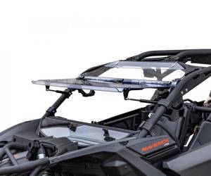 SuperATV - SuperATV Flip Windshield for Can-Am (2017-24) Maverick X3 (Scratch Resistant Polycarbonate - Clear)