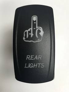 BTR Products - BTR C-Series Rocker Switch, Rear Lights With Finger (On-Off) Blue
