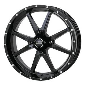 Frontline Tires - Frontline All Terrain 556, Black, UTV Wheels - 20x 6.5 wheels, (4/156) 4+2.5 Offset,+10mm