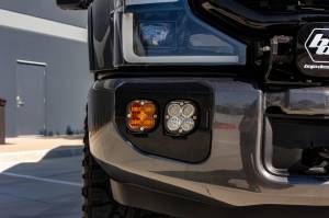 Baja Designs - Baja Designs Squadron SAE/Pro Fog Pocket Light Kit for Ford (2020-22) F-250/350 Super Duty w/ Factory Upfittier Switches (White/Amber Combo)