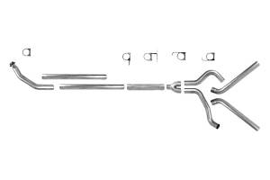 Diamond Eye Performance - Diamond Eye 4" Turbo Back Exhaust, Dodge (1998.5-02) 2500/3500, 5.9L Cummins 24V, Dual, Aluminized (No Muffler)