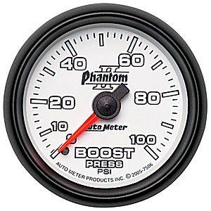 Autometer - Auto Meter Phantom II Series, Boost Pressure 0-100psi (Mechanical)