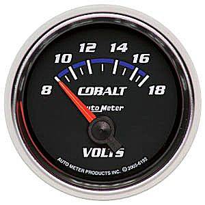 Autometer - Auto Meter Cobalt Series, Voltmeter 8-18volts (Short Sweep Electric)