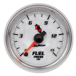 Autometer - Auto Meter C2 Series, Fuel Pressure 0-15psi (Full Sweep Electric)