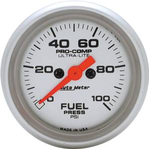 Autometer - Auto Meter Ultra Lite Series, Fuel Pressure 0-100psi (Full Sweep Electric)