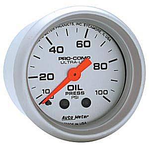 Autometer - Auto Meter Ultra Lite Series, Oil Pressure 0-100psi (Mechanical)