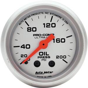 Autometer - Auto Meter Ultra Lite Series, Oil Pressure 0-200psi (Mechanical)