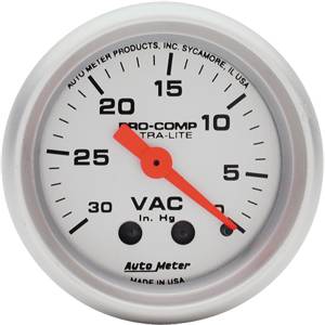 Autometer - Auto Meter Ultra Lite Series, Vacuum 30" HG (Mechanical)